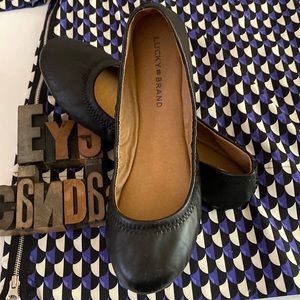Lucky Brand Black Leather Ballet Flats
